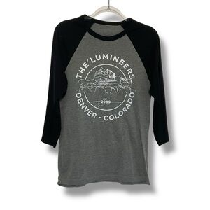 Lumineers Shirt Womens Grey Black Band Indie Rock Alternative Music Band Tee‎ M
